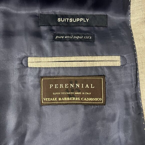 Suitsupply Blazer Wool Gray Size 46 Single Breasted 2 Button Closure - Picture 8 of 9